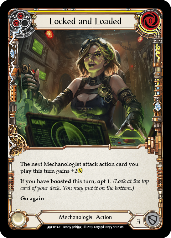 Flesh and Blood TCG | Locked and Loaded (Yellow) [ARC033-C] (Arcane Rising)  1st Edition Normal | The Nerd Merchant
