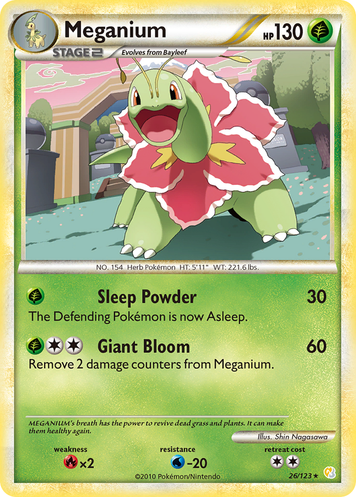 Pokemon | Meganium (26/123) [HeartGold & SoulSilver: Base Set] | The Nerd Merchant