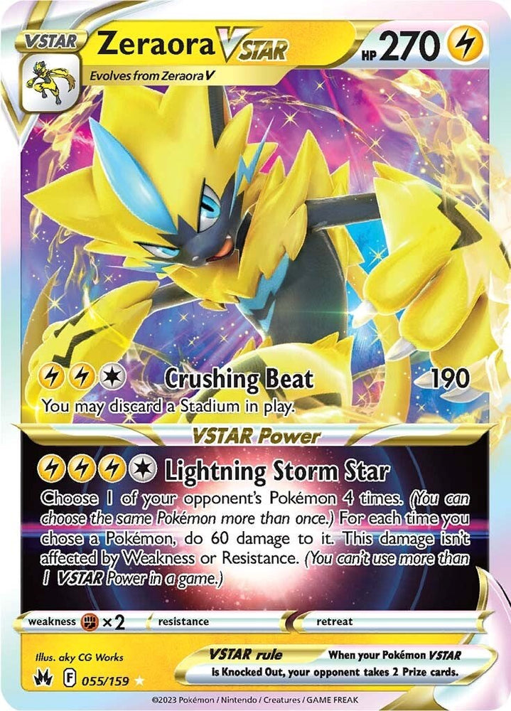 Pokemon | Zeraora VSTAR (055/159) [Sword & Shield: Crown Zenith] | The Nerd Merchant