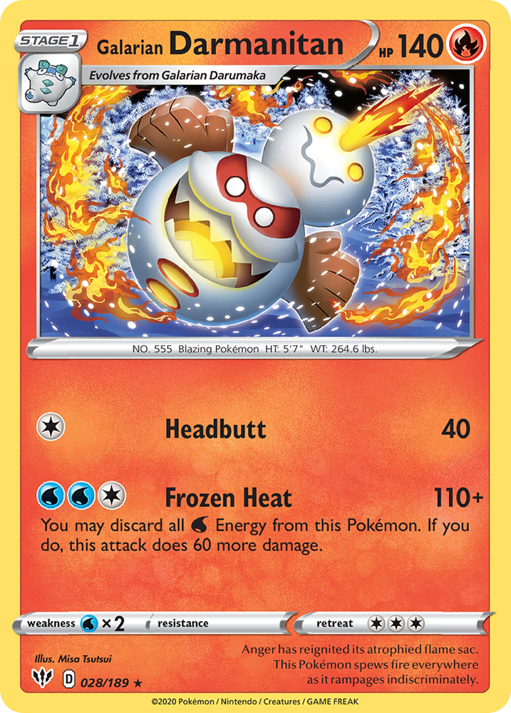 Pokemon | Galarian Darmanitan (028/189) [Sword & Shield: Darkness Ablaze] | The Nerd Merchant