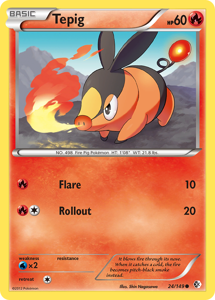 Pokemon | Tepig (24/149) [Black & White: Boundaries Crossed] | The Nerd Merchant