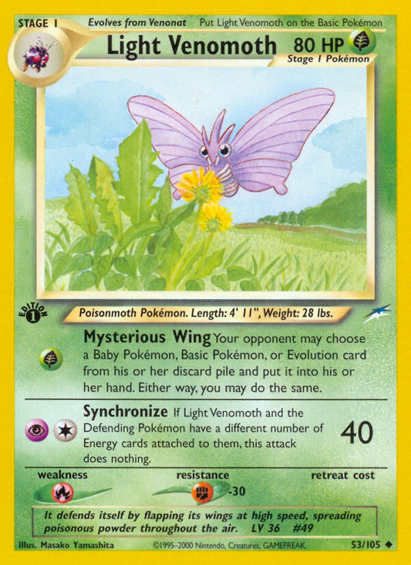 Pokemon | Light Venomoth (53/105) [Neo Destiny 1st Edition] | The Nerd Merchant