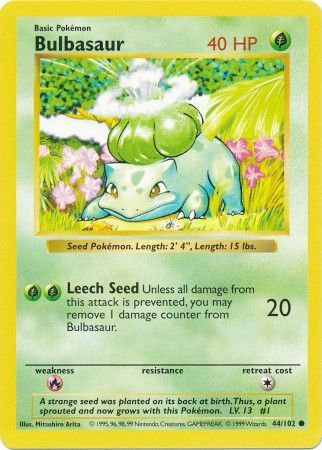 Pokemon | Bulbasaur (44/102) [Base Set Shadowless Unlimited] | The Nerd Merchant