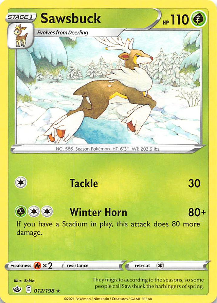 Pokemon | Sawsbuck (012/198) [Sword & Shield: Chilling Reign] | The Nerd Merchant