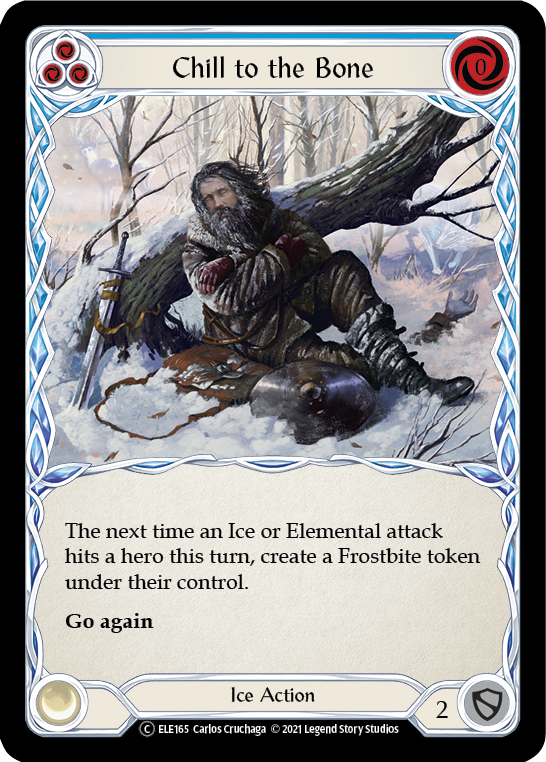 Flesh and Blood TCG | Chill to the Bone (Blue) [U-ELE165] (Tales of Aria Unlimited)  Unlimited Rainbow Foil | The Nerd Merchant