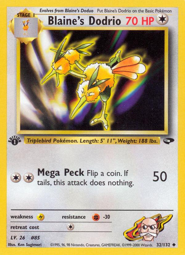 Pokemon | Blaine's Dodrio (32/132) [Gym Challenge 1st Edition] | The Nerd Merchant