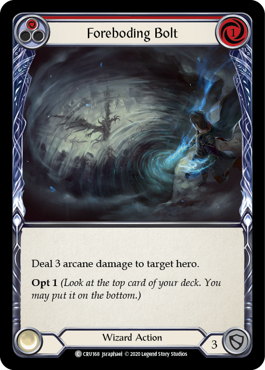 Flesh and Blood TCG | Foreboding Bolt (Red) [CRU168] (Crucible of War)  1st Edition Rainbow Foil | The Nerd Merchant