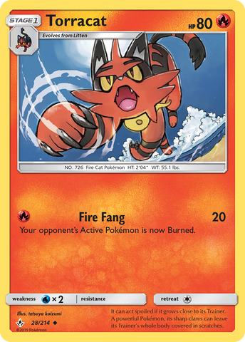 Pokemon | Torracat (28/214) [Sun & Moon: Unbroken Bonds] | The Nerd Merchant