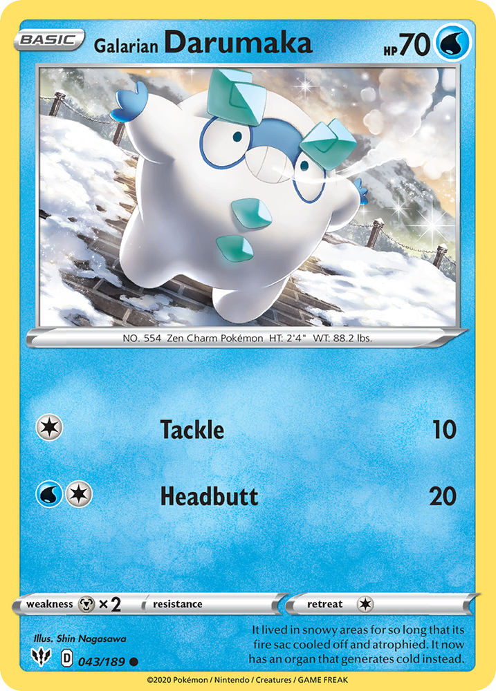 Pokemon | Galarian Darumaka (043/189) [Sword & Shield: Darkness Ablaze] | The Nerd Merchant
