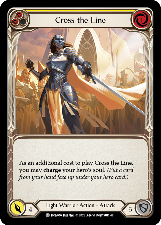 Flesh and Blood TCG | Cross the Line (Yellow) [MON046] (Monarch)  1st Edition Normal | The Nerd Merchant