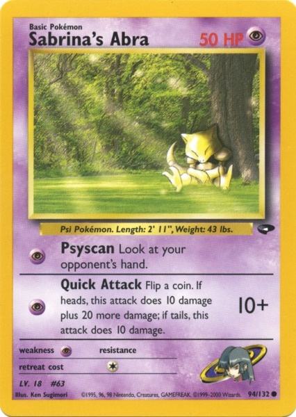Pokemon | Sabrina's Abra (94/132) [Gym Challenge Unlimited] | The Nerd Merchant