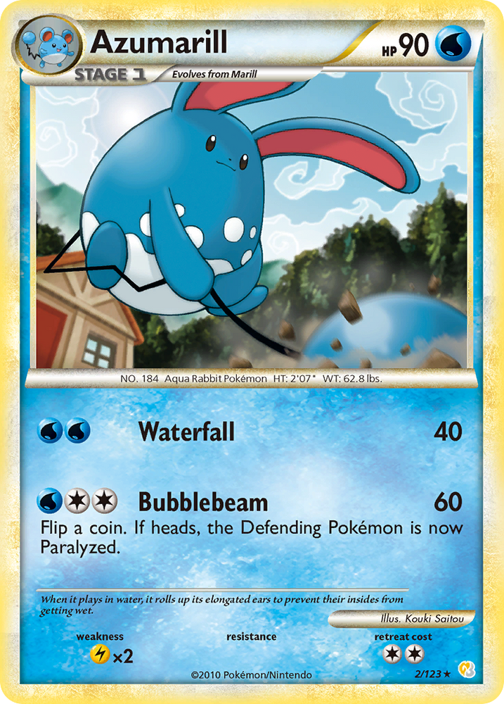Pokemon | Azumarill (2/123) [HeartGold & SoulSilver: Base Set] | The Nerd Merchant