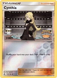 Pokemon | Cynthia (119/156) (Staff Regional Championship Promo) [Sun & Moon: Ultra Prism] | The Nerd Merchant