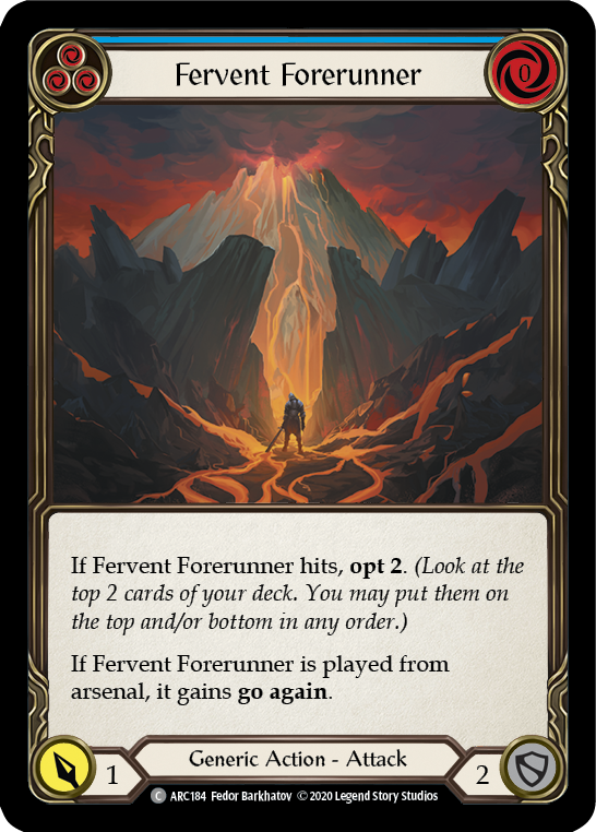 Flesh and Blood TCG | Fervent Forerunner (Blue) [U-ARC184] (Arcane Rising Unlimited)  Unlimited Rainbow Foil | The Nerd Merchant