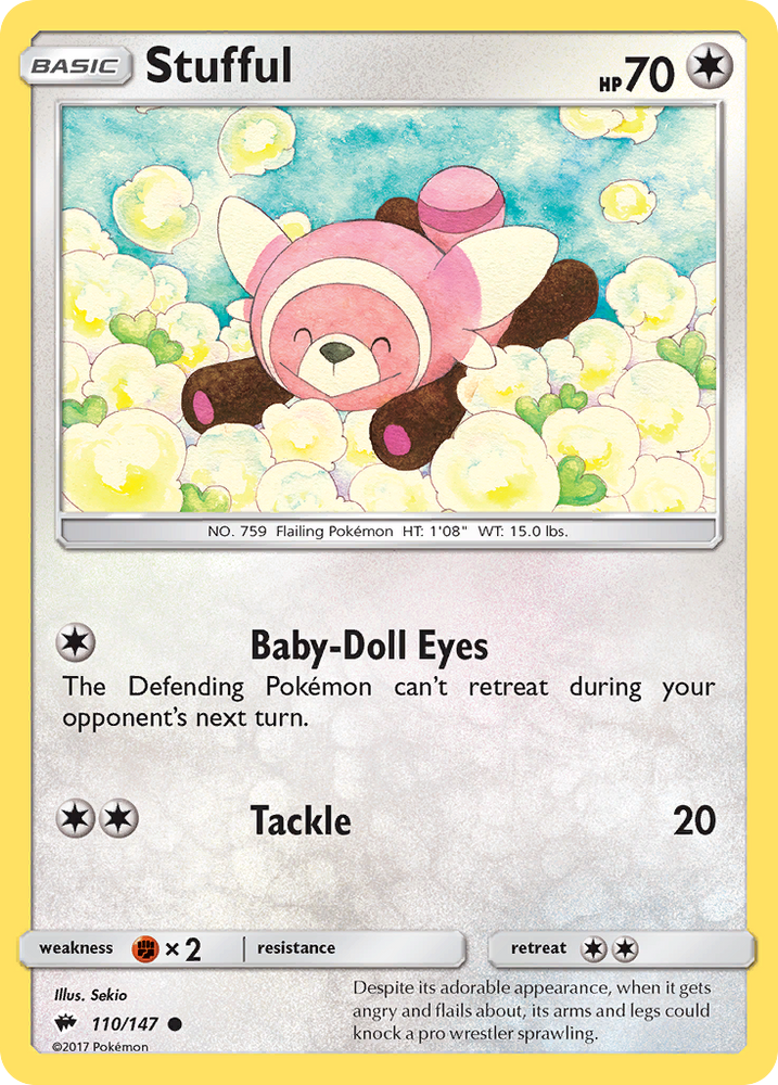 Pokemon | Stufful (110/147) [Sun & Moon: Burning Shadows] | The Nerd Merchant