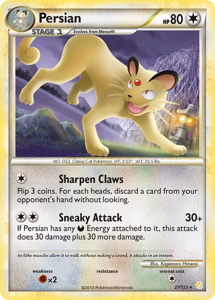 Pokemon | Persian (27/123) [HeartGold & SoulSilver: Base Set] | The Nerd Merchant