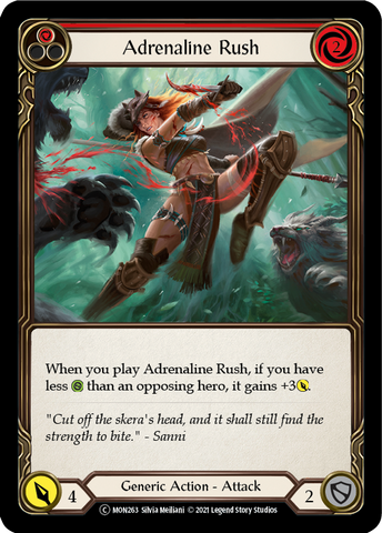 Flesh and Blood TCG | Adrenaline Rush (Red) [U-MON263-RF] (Monarch Unlimited)  Unlimited Rainbow Foil | The Nerd Merchant