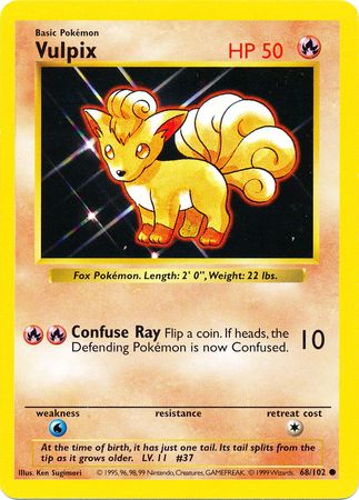 Pokemon | Vulpix (68/102) [Base Set Shadowless Unlimited] | The Nerd Merchant