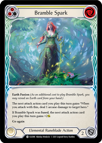 Flesh and Blood TCG | Bramble Spark (Yellow) [ELE086] (Tales of Aria)  1st Edition Rainbow Foil | The Nerd Merchant
