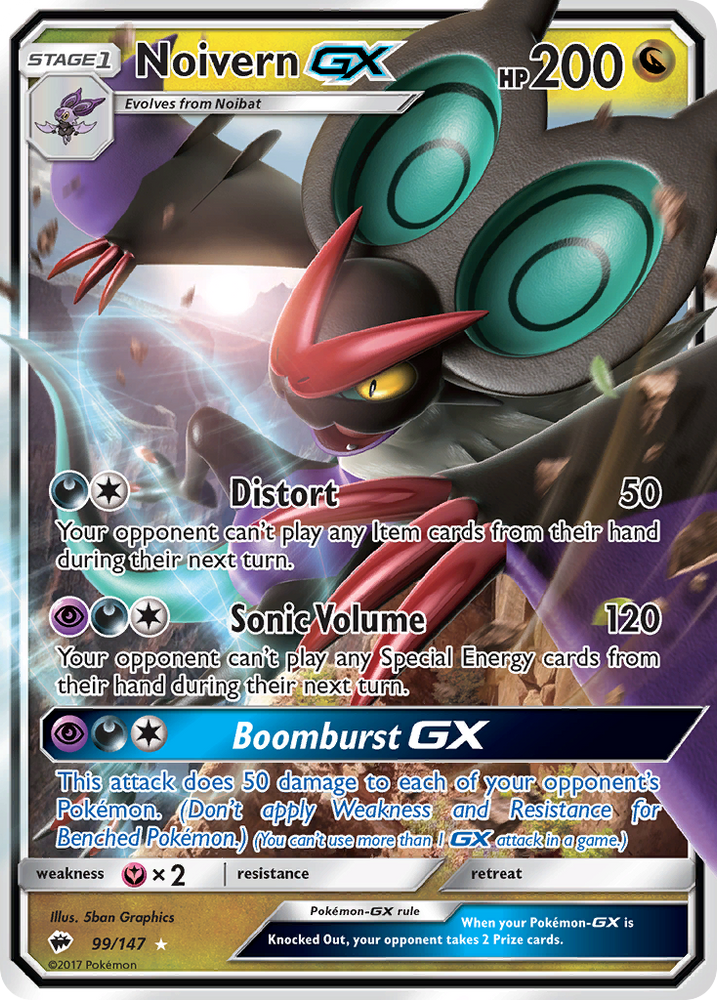 Pokemon | Noivern GX (99/147) [Sun & Moon: Burning Shadows] | The Nerd Merchant