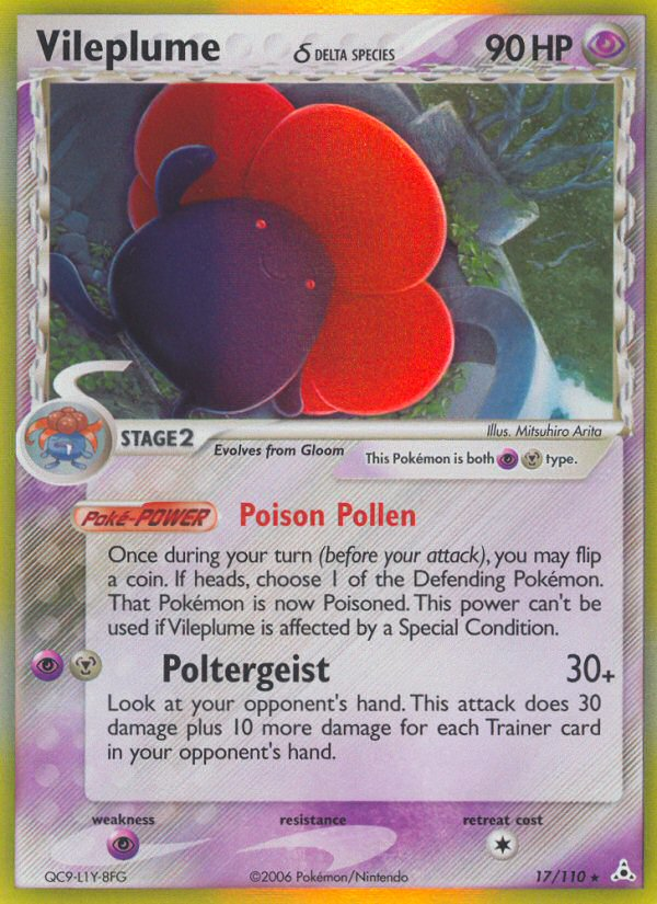Pokemon | Vileplume (17/110) (Delta Species) [EX: Holon Phantoms] | The Nerd Merchant