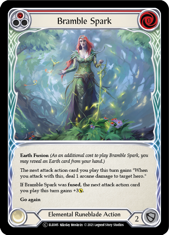 Flesh and Blood TCG | Bramble Spark (Red) [U-ELE085] (Tales of Aria Unlimited)  Unlimited Rainbow Foil | The Nerd Merchant