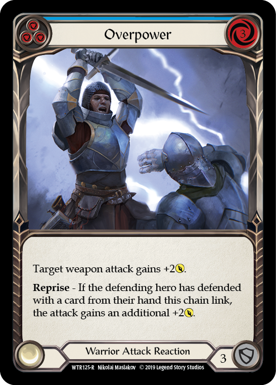 Flesh and Blood TCG | Overpower (Blue) [WTR125-R] (Welcome to Rathe)  Alpha Print Normal | The Nerd Merchant