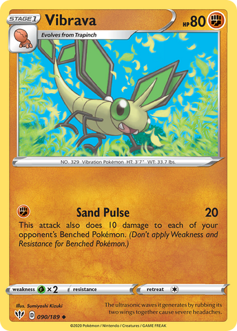 Pokemon | Vibrava (090/189) [Sword & Shield: Darkness Ablaze] | The Nerd Merchant