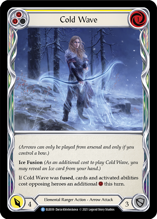 Flesh and Blood TCG | Cold Wave (Yellow) [ELE039] (Tales of Aria)  1st Edition Rainbow Foil | The Nerd Merchant