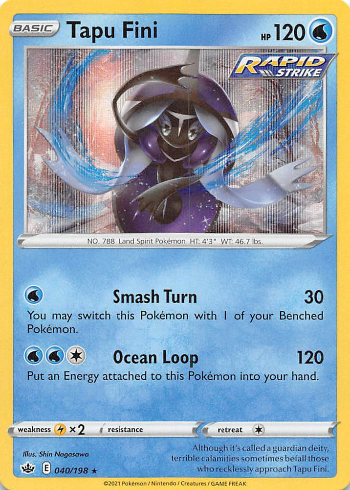 Pokemon | Tapu Fini (040/198) [Sword & Shield: Chilling Reign] | The Nerd Merchant