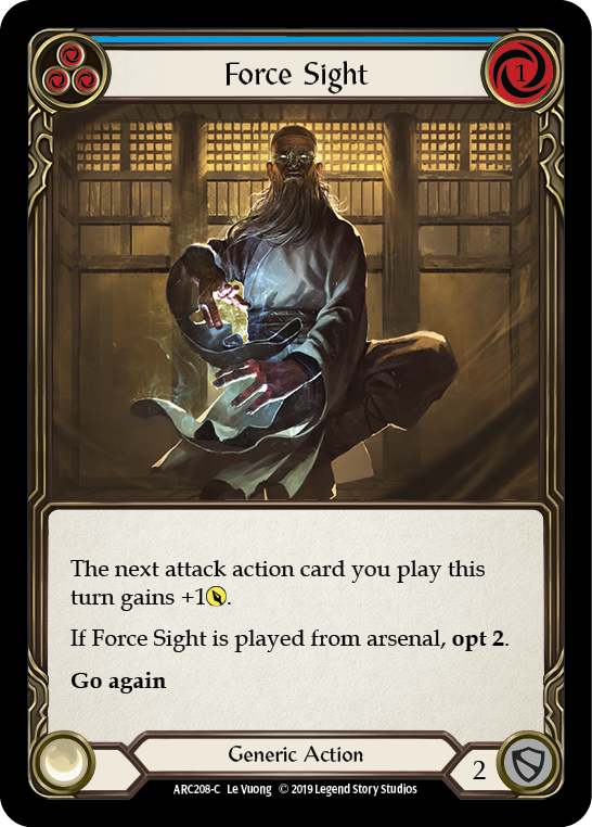 Flesh and Blood TCG | Force Sight (Blue) [ARC208-C] (Arcane Rising)  1st Edition Rainbow Foil | The Nerd Merchant