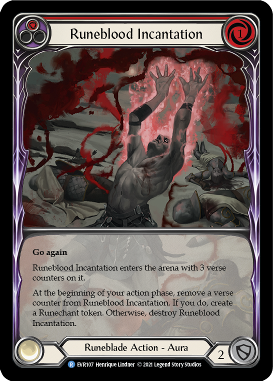 Flesh and Blood TCG | Runeblood Incantation (Red) [EVR107] (Everfest)  1st Edition Extended Art Rainbow Foil | The Nerd Merchant