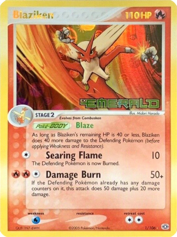 Pokemon | Blaziken (1/106) (Stamped) [EX: Emerald] | The Nerd Merchant