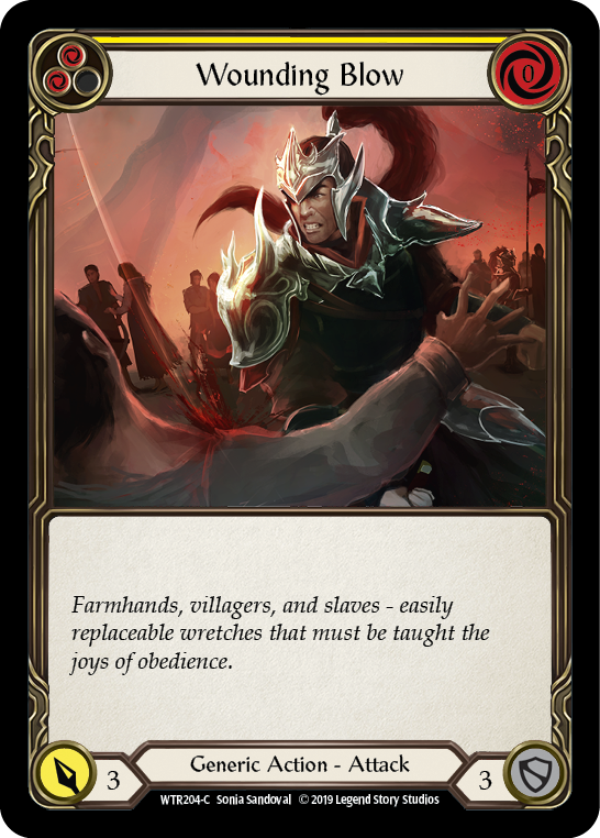 Flesh and Blood TCG | Wounding Blow (Yellow) [WTR204-C] (Welcome to Rathe)  Alpha Print Normal | The Nerd Merchant