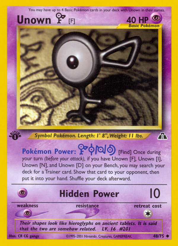Pokemon | Unown [F] (48/75) [Neo Discovery 1st Edition] | The Nerd Merchant