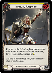 Flesh and Blood TCG | Ironsong Response (Yellow) [U-WTR133] (Welcome to Rathe Unlimited)  Unlimited Rainbow Foil | The Nerd Merchant