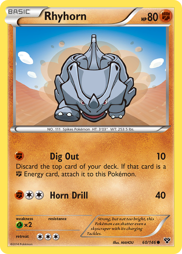 Pokemon | Rhyhorn (60/146) [XY: Base Set] | The Nerd Merchant