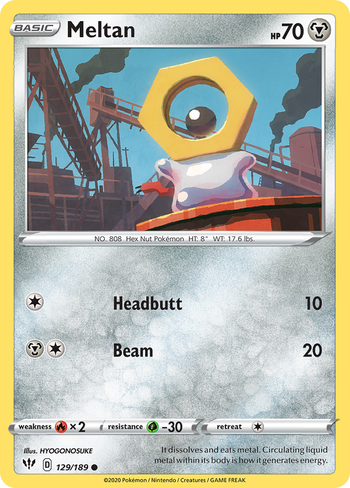 Pokemon | Meltan (129/189) [Sword & Shield: Darkness Ablaze] | The Nerd Merchant