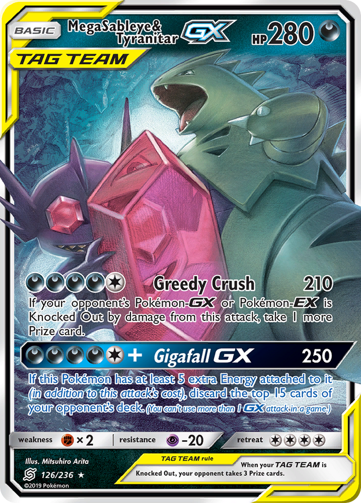 Pokemon | Mega Sableye & Tyranitar GX (126/236) [Sun & Moon: Unified Minds] | The Nerd Merchant
