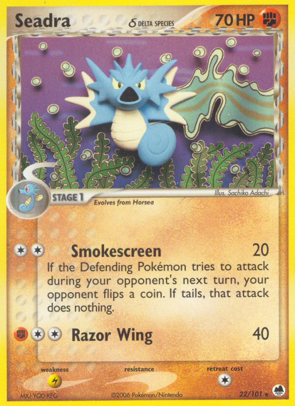 Pokemon | Seadra (22/101) (Delta Species) [EX: Dragon Frontiers] | The Nerd Merchant