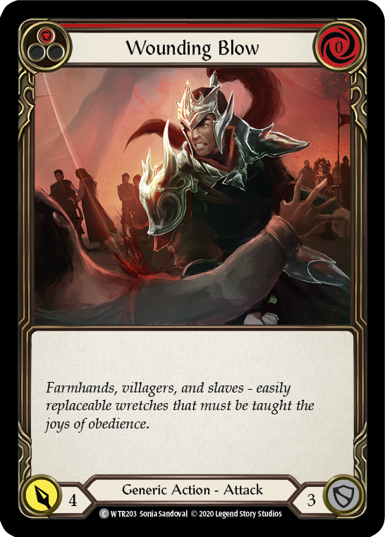Flesh and Blood TCG | Wounding Blow (Red) [U-WTR203] (Welcome to Rathe Unlimited)  Unlimited Rainbow Foil | The Nerd Merchant