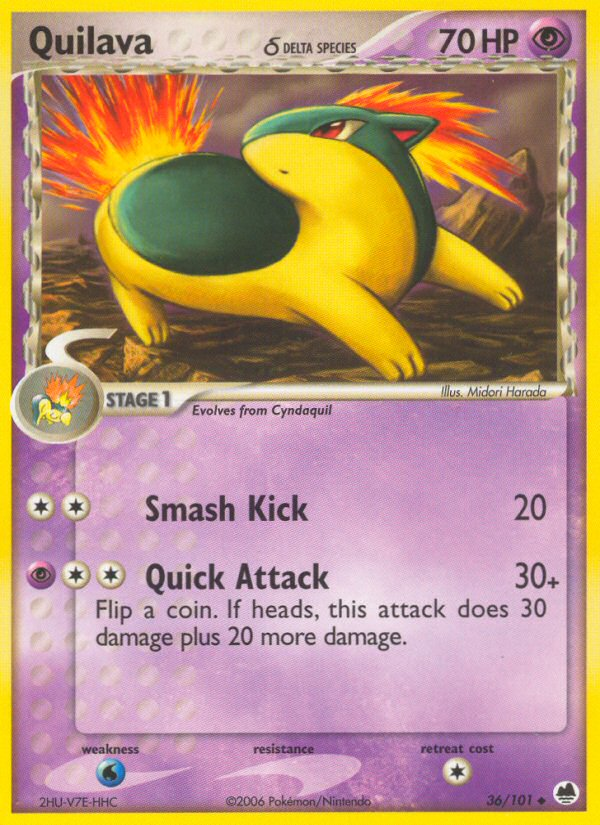 Pokemon | Quilava (36/101) (Delta Species) [EX: Dragon Frontiers] | The Nerd Merchant