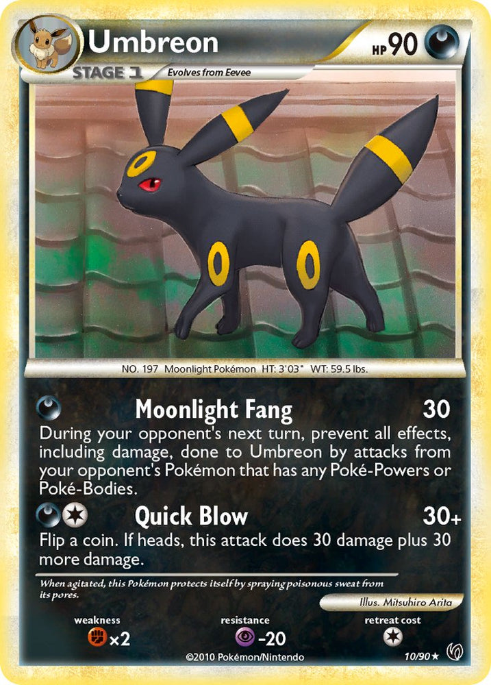 Pokemon | Umbreon (10/90) (Cracked Ice Holo) (Theme Deck Exclusive) [HeartGold & SoulSilver: Undaunted] | The Nerd Merchant