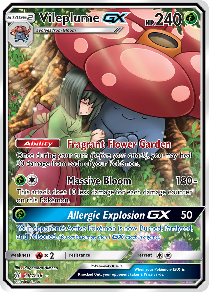Pokemon| Vileplume GX (211/236) [Sun & Moon: Cosmic Eclipse] | The Nerd Merchant
