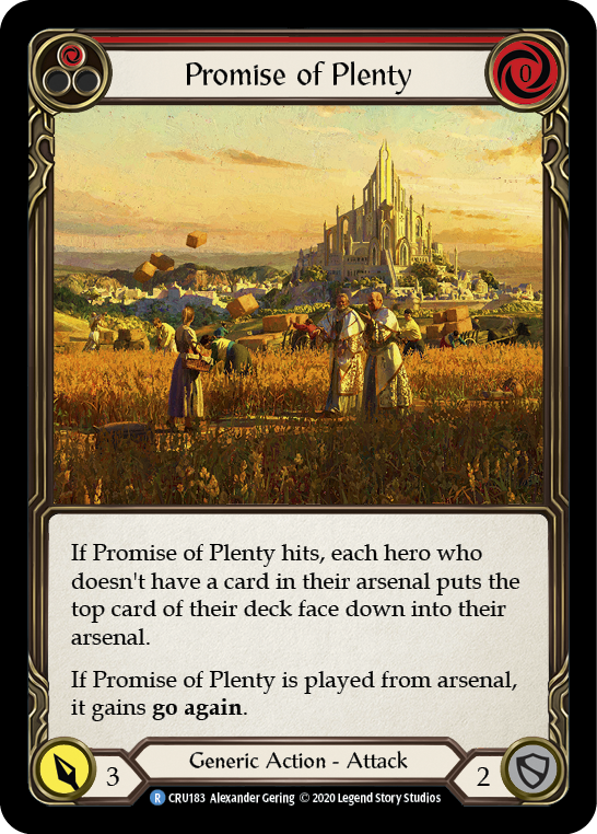 Flesh and Blood TCG | Promise of Plenty (Red) [CRU183] (Crucible of War)  1st Edition Rainbow Foil | The Nerd Merchant