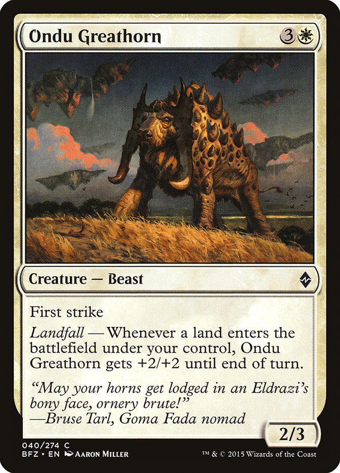 Magic | Ondu Greathorn [Battle for Zendikar] | The Nerd Merchant