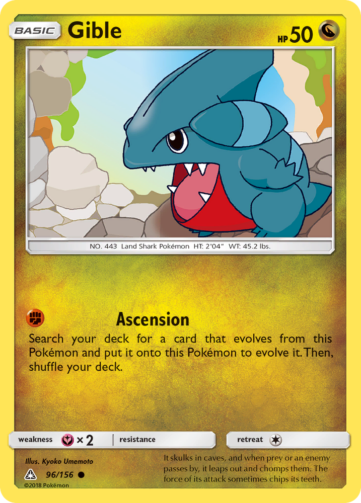 Pokemon | Gible (96/156) [Sun & Moon: Ultra Prism] | The Nerd Merchant