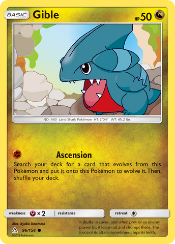Pokemon | Gible (96/156) [Sun & Moon: Ultra Prism] | The Nerd Merchant