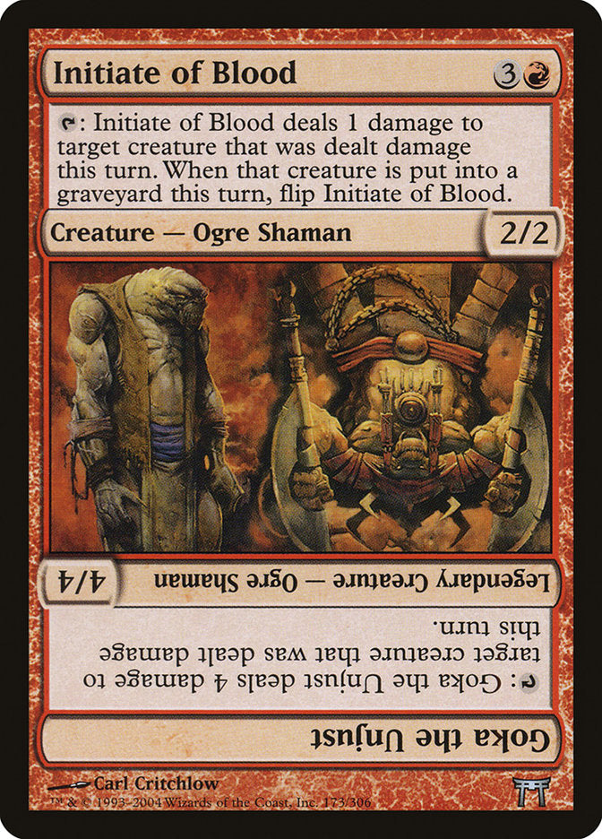 Magic | Initiate of Blood // Goka the Unjust [Champions of Kamigawa] | The Nerd Merchant