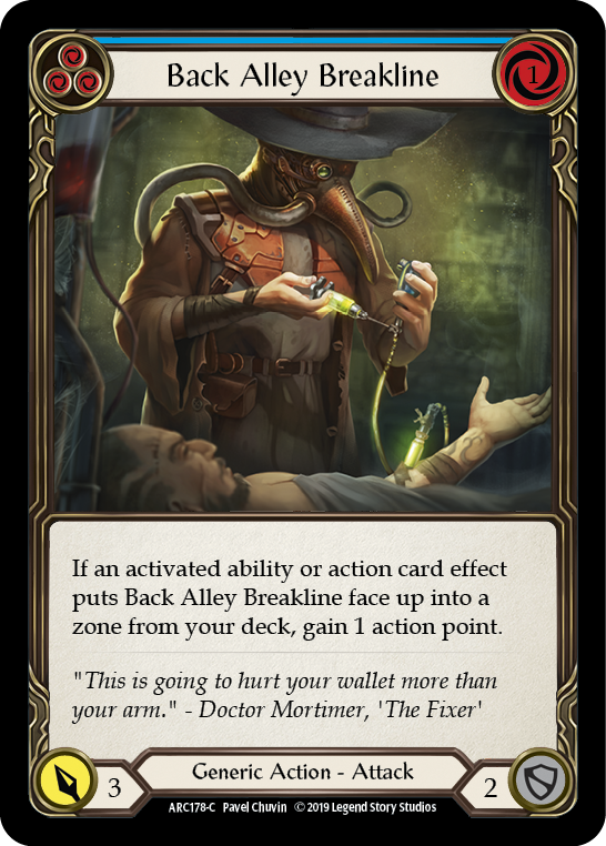 Flesh and Blood TCG | Back Alley Breakline (Blue) [ARC178-C] (Arcane Rising)  1st Edition Normal | The Nerd Merchant